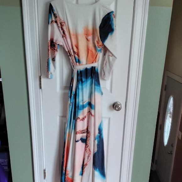 🔥Multicolor Long Sleeve Maxi Dress - Picture 6 of 7